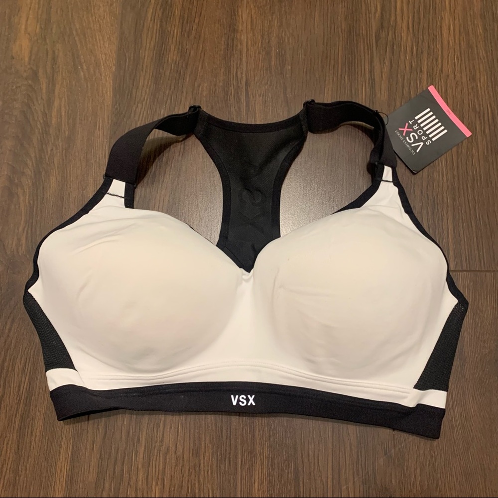 White and Black VSX Sports Bra